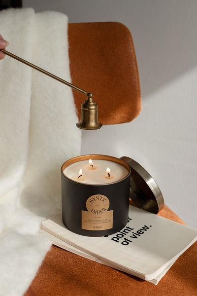 Echoes Candle & Scent Lab. Mystic Amber Kokulu Büyük Boy Doğal Mum 600 Gr