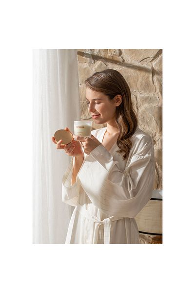 Chakra Corda Dressing Gown Ecru
