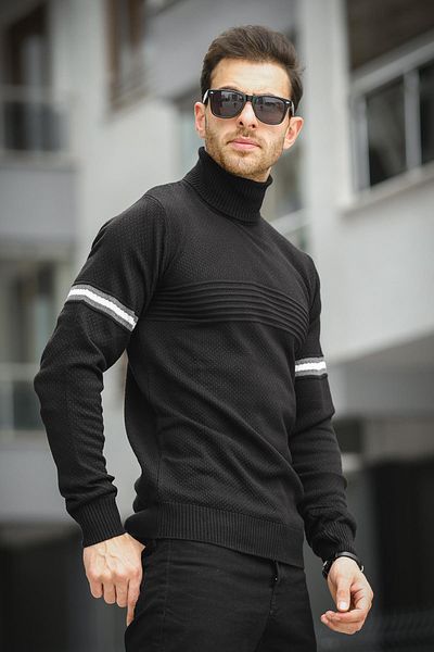 Oksit Ανδρικό πουλόβερ με λαιμόκοψη Giul Cotton Slim Fit Stripe