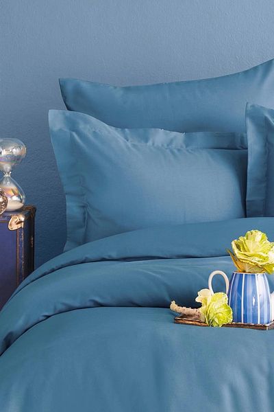 İssimo Home Simply Sky Blue Cotton Satin Duvet Cover Set King
