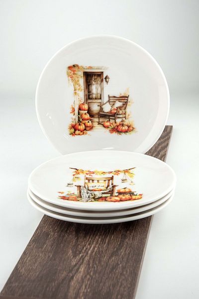 Bursa Porselen Dekor Fall'24 Halloween 4-Piece Cake Plate