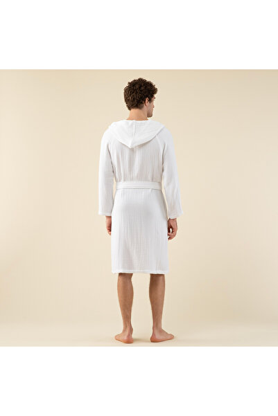 Chakra Armin Unisex Bornoz Beyaz