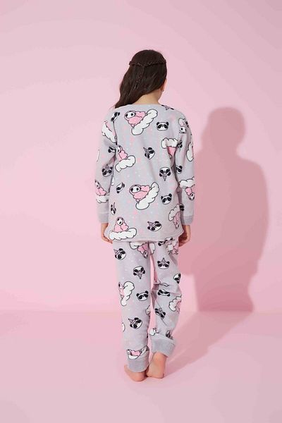 MEBA Girl's Wellsoft Plush Fleece Pajama Set with Sleeping Band