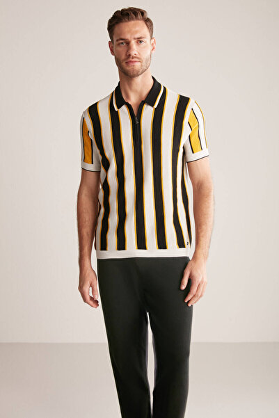 Hemington Stripe Pattern Black-White Knitwear Polo