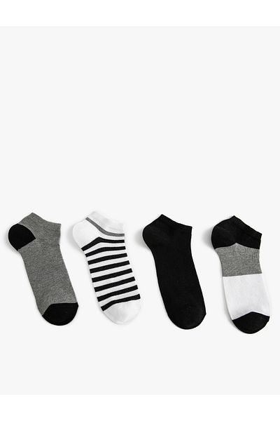Koton Set de 4 șosete cu dungi multicolore