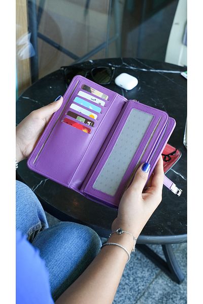 Crew Leather Dublin Women's Wallet - Magnet Detailed - Portfolio Wallet