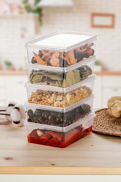 ALP HOME 5 Pieces of 1 Liter Self-Covered Freeze Convenient Freezer Storage Container Organizer