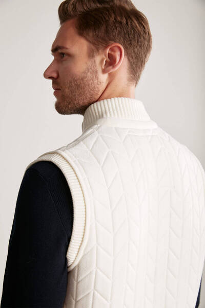 Hemington Ekru Activewear Merino Yün Triko Yelek