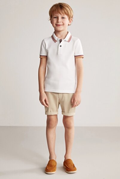 Hemington Pique Cotton White Kids Polo T-Shirt
