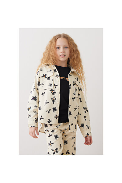 CİCHLİD Girl Floral Patterned Gabardine Suit