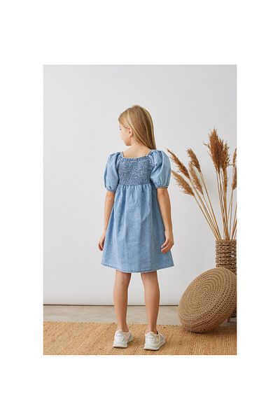 CİCHLİD Embroidery Detailed Girl's Denim Dress
