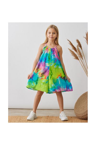 CİCHLİD Girl Printed Linen Jumpsuit