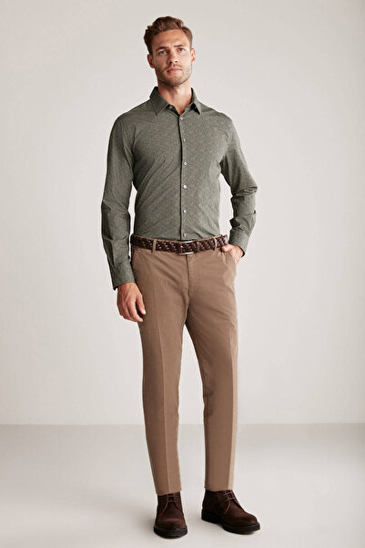 Hemington Pamuklu Tütün Rengi Regular Fit Chino Pantolon