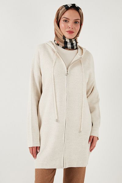 Lela Modest Regular Fit Hooded Hijab Knitwear Cardigan Cardigan 4616176
