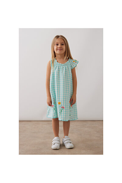 CİCHLİD Girl's Flower Embroidery Detailed Dress
