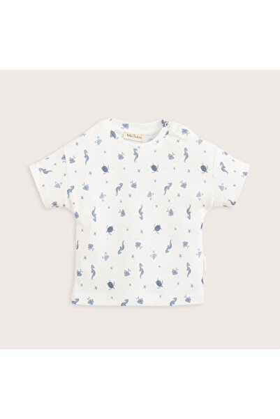 Chakra Under The Sea Baskılı Tshirt Ekru