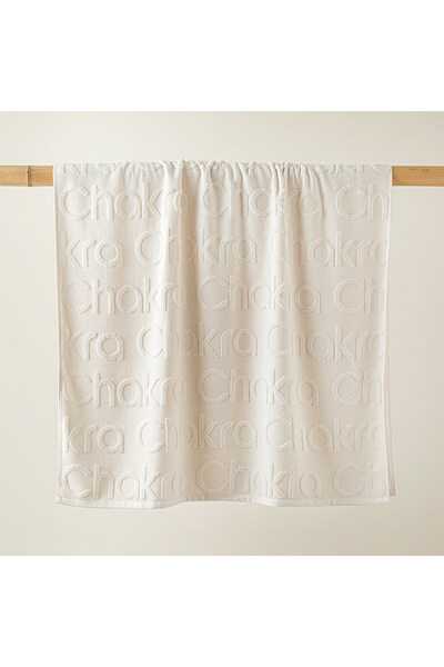 Chakra Logolu Plaj Havlusu Ekru