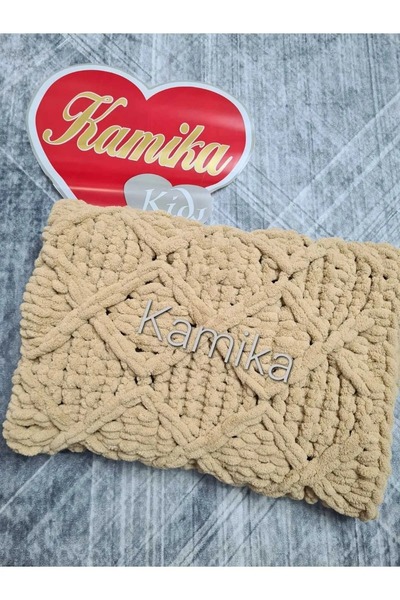 KAMİKAM Children's Soft Hand Knitted Blanket, Tv Blanket, Bedspread Size 95/95