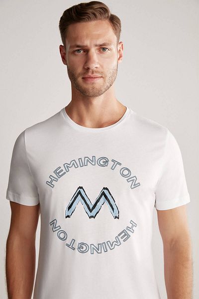 Hemington Logo Pima Cotton White T-Shirt