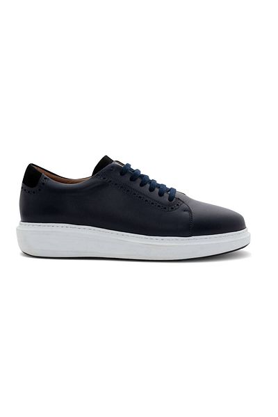 Hemington Navy Blue Handmade Leather Sneaker