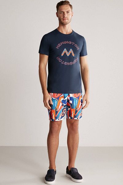 Hemington Logo Pima Cotton Navy Blue T-Shirt