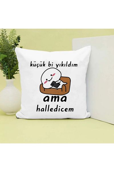 Özgü Art I'M Destroyed a Little but I'M Destroyed a Printed Gift Pillow