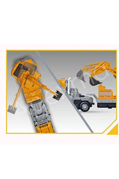 welcomein Oyuncak Sürtmeli Sesli Ve Işıklı Vinç Mikser Ve Kepçeli 1:43 Iş Araçları