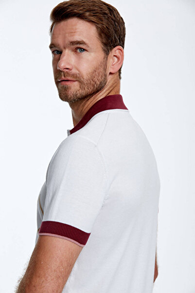 Hemington Baklava Pattern Pure Cotton Off-White Knitwear Polo