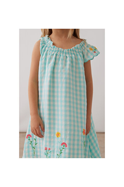 CİCHLİD Girl's Flower Embroidery Detailed Dress