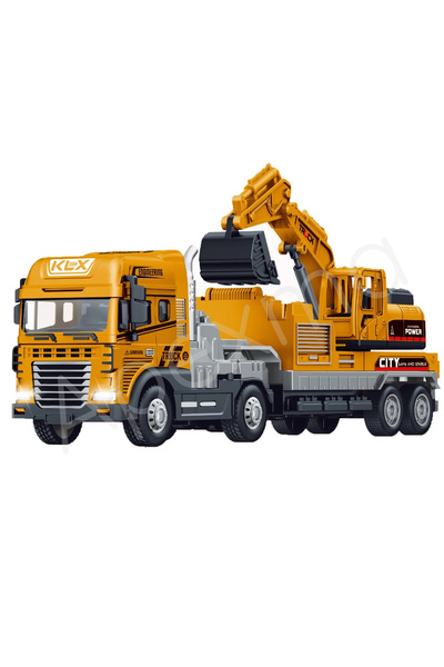 welcomein Oyuncak Sürtmeli Sesli Ve Işıklı Vinç Mikser Ve Kepçeli 1:43 Iş Araçları