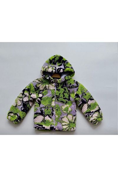 CİCHLİD GIRL'S COLORFUL HOODED PLUSH COAT