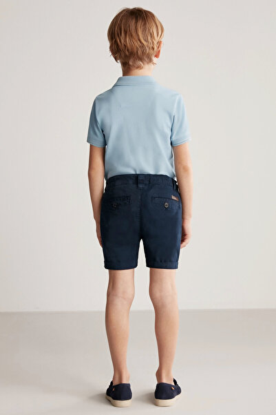 Hemington Navy Blue Cotton Chino Kids Bermuda Shorts