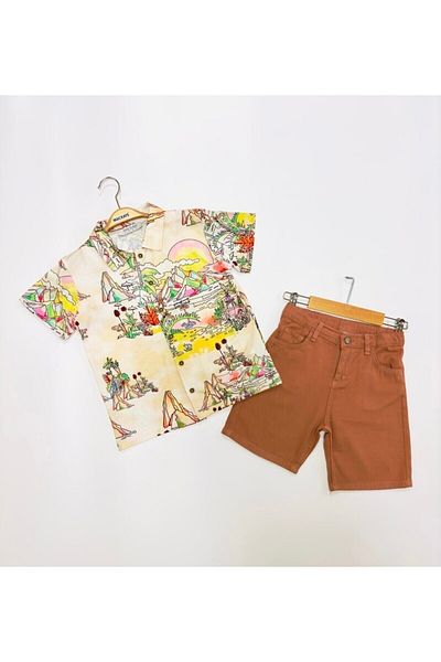 Mackays MEN'S PRINTED SHIRT SHORTS SUIT