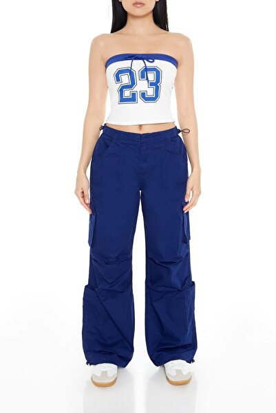 Forever 21 Wide-Leg Kargo Paraşüt Pantolon