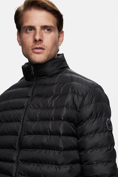 UCLA Northwin Black Zippered and Pocketed Polyester Standard Fit Men's Coat