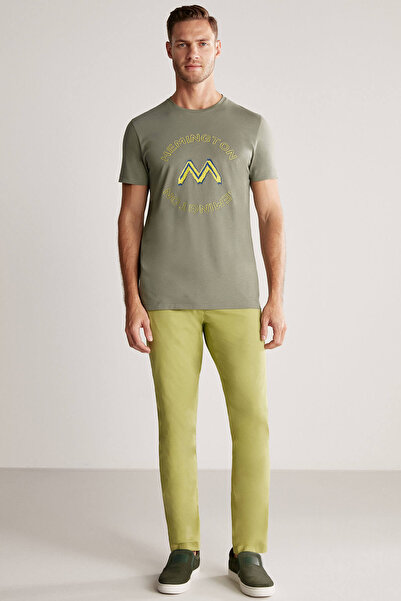 Hemington Khaki Pima Cotton Logo T-Shirt