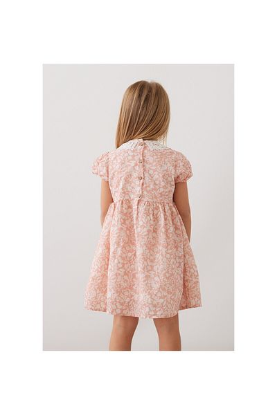 CİCHLİD Girl's Collar Detail Vual Fabric Dress