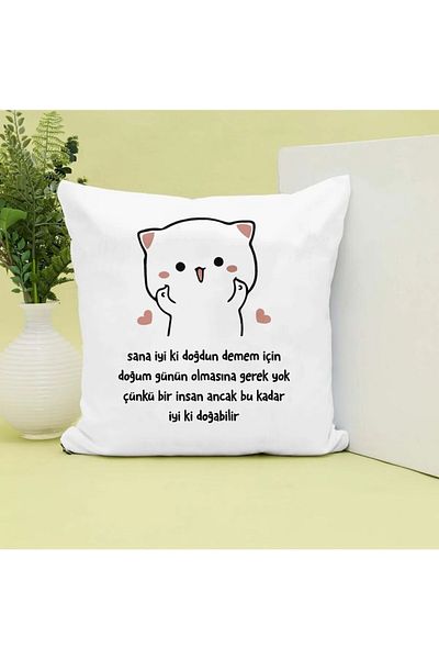 Özgü Art With with Written Printed Gift Pillow for I Say Who's Born Good to You....