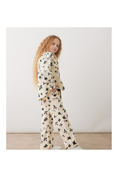 CİCHLİD Girl Floral Patterned Gabardine Suit