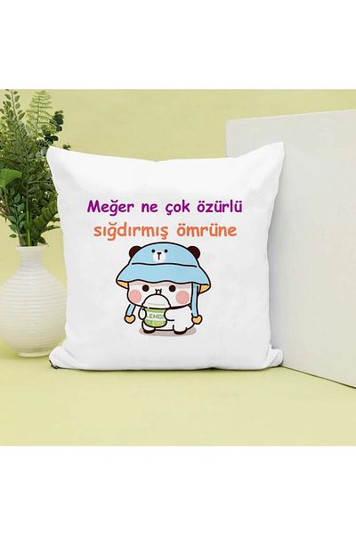 Özgü Art Meğer Ne so Apologetic Wretched Life Printed Gift Pillow