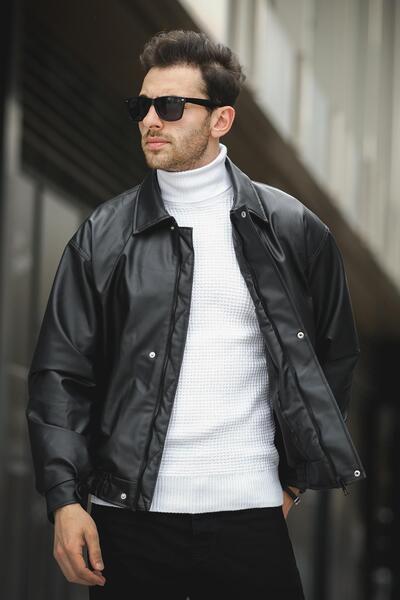 Oksit Jovanni Basic Oversize Чоловіча шкіряна куртка