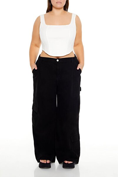 Forever 21 Plus Size Yüksek Bel Kargo Pantolon