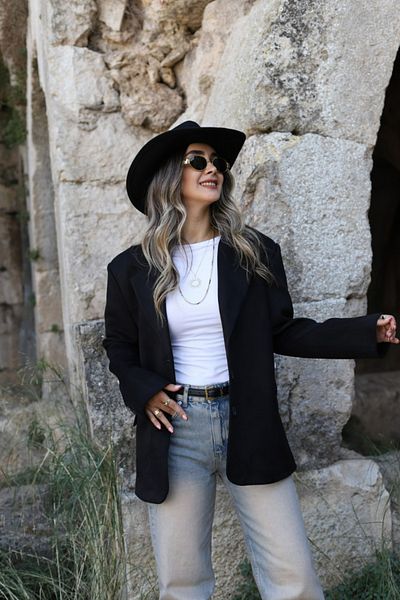 bytugcekaya Μαύρο Suede Oversize Μπουφάν