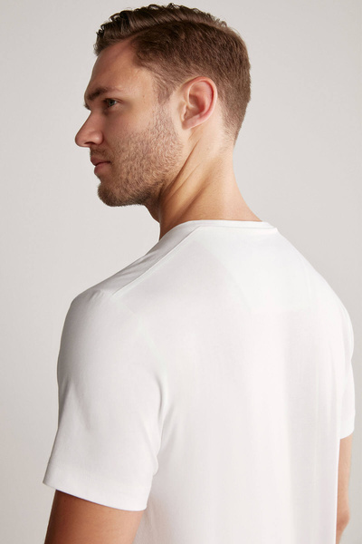 Hemington Printed Pima Cotton White T-Shirt