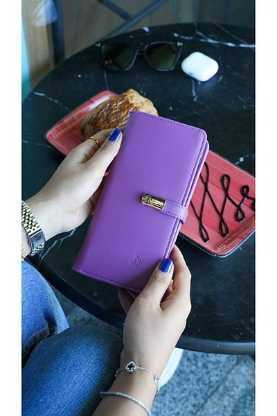 Crew Leather Dublin Women's Wallet - Magnet Detailed - Portfolio Wallet