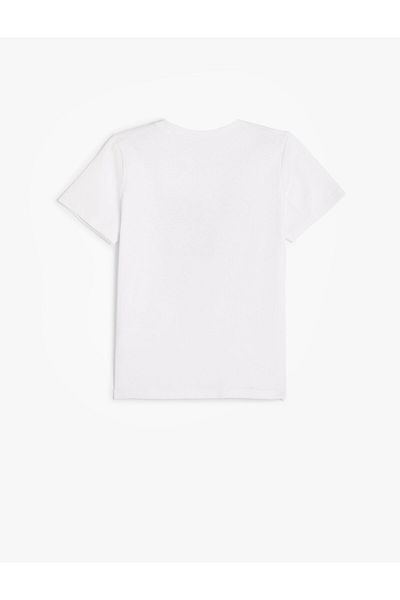 Koton Tricou imprimat cu mânecă scurtă și decolteu rotund din bumbac