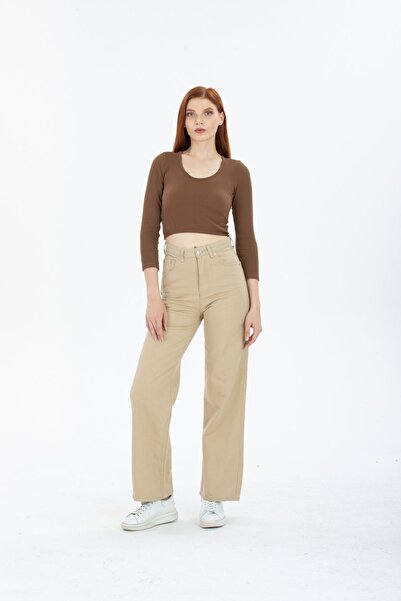 BEES JEANS Alissa 90's Kar Yıkama Kar Gri Likralı Süper Yüksek Bel Wide Leg S...