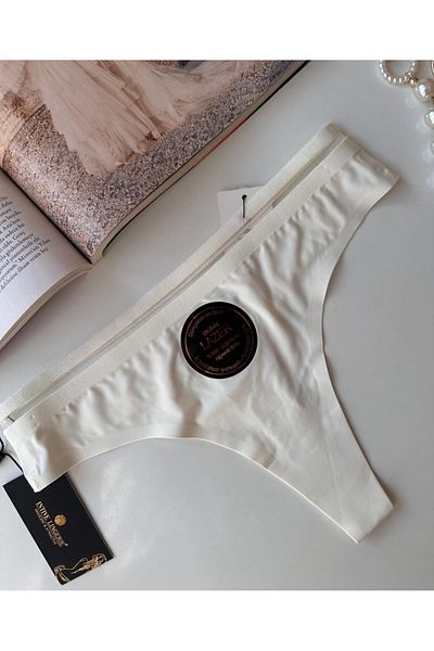 İntive Lingerie Original Laser Cut Spandex Invisible Seamless Transparent Detailed Thong - 2803