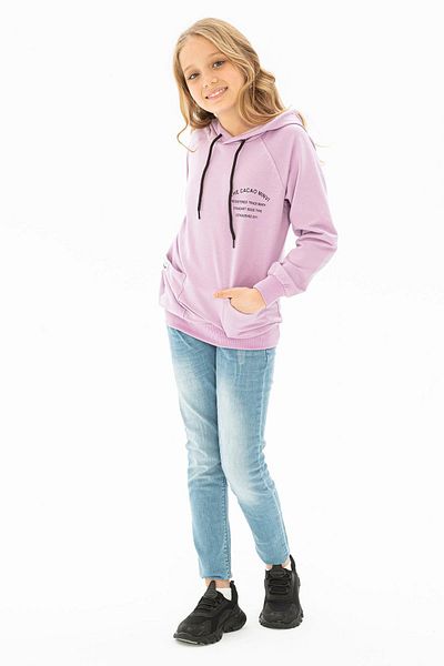 zepkids Hooded Long Sleeve Lilac Color Girl's Sweatshirt
