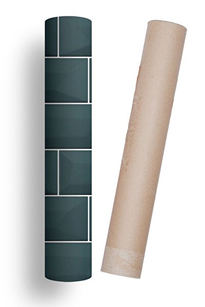 Bigaimaj Mutfak Tezgah Arası Kendinden Yapışkanlı Folyo Kaplama Fayans Taş Desen Petrol 60cmx100cm